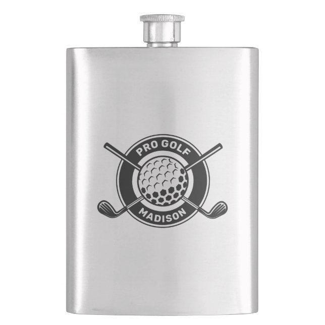 Custom Name & Text Golf Hip Flask (Front)