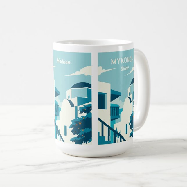 Custom Name & Text Greece Coffee Mug (Front Right)