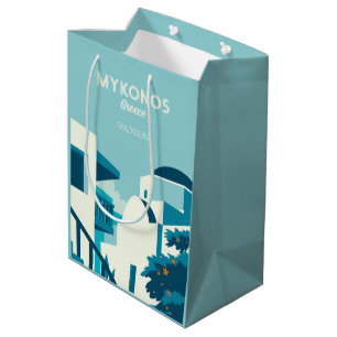 Custom Name & Text Greece Medium Gift Bag