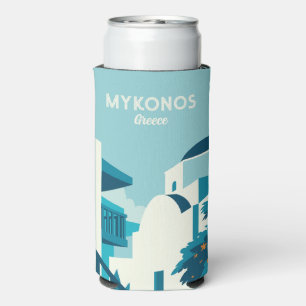 Custom Name & Text Greece Seltzer Can Cooler