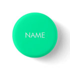 Custom name text green aqua minimalist pin button