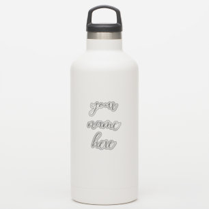 Custom Name Text Handwritten Chic Water Bottle