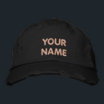 Custom Name Text Hat Embroidered Baseball Cap<br><div class="desc">Choose Colours and Font - Design Your Own Personalised Custom Name or Text Baseball Hats - Add Your Text / Name / More ! Choose Your Colour / Size / Font - Make your unique promotional business or baseball hats / caps gifts :)</div>