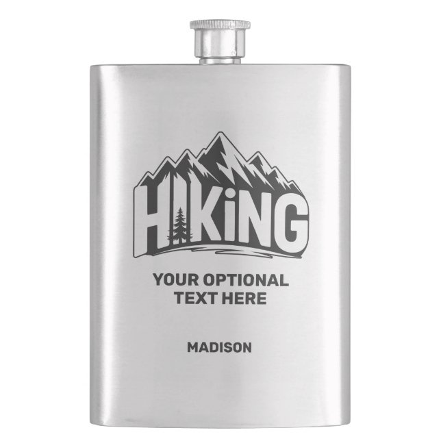 Custom Name & Text Hiking Hip Flask (Front)