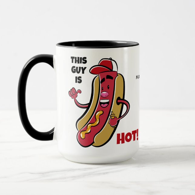 Custom Name & Text Hot Dog Mug (Left)