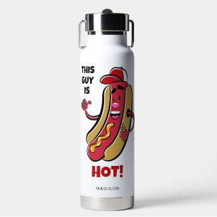 Custom Name & Text Hot Dog Water Bottle