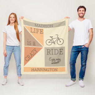 Custom Name / Text Life is a Crazy Ride Fleece Blanket