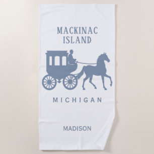 Custom Name & Text Mackinac Island Beach Towel