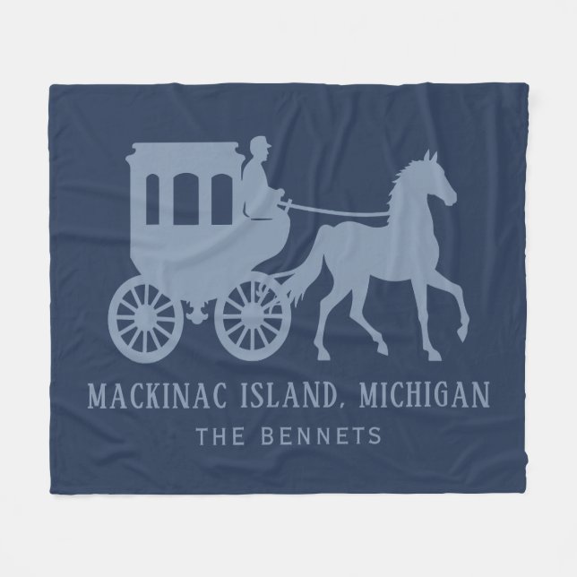 Custom Name & Text Mackinac Island Fleece Blanket (Front (Horizontal))