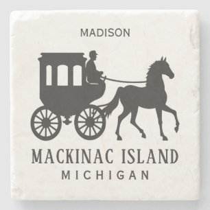 Custom Name & Text Mackinac Island Stone Coaster