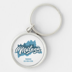 Custom Name / Text Malaga Spain Key Ring