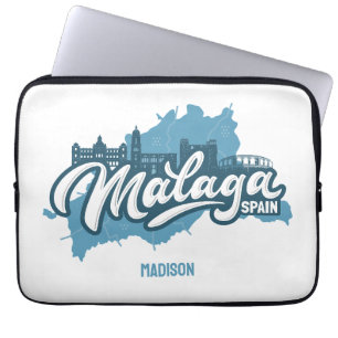 Custom Name / Text Malaga Spain Laptop Sleeve