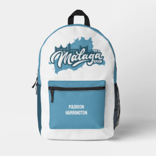 Custom Name / Text Malaga Spain Printed Backpack