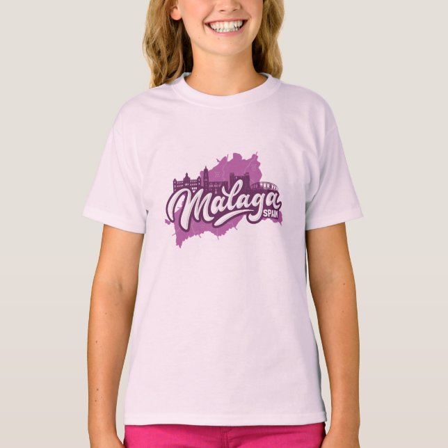 Custom Name / Text Malaga Spain T-Shirt (Front)