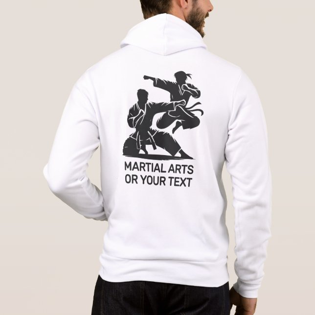 Custom Name & Text Martial Arts Hoodie (Back)