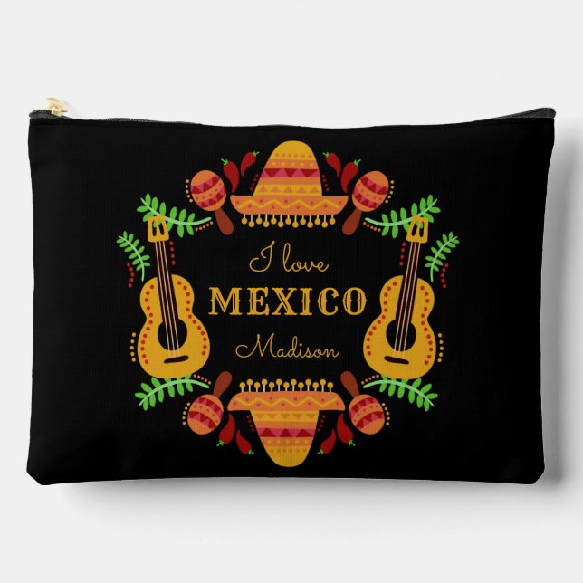 Custom name / text Mexico Accessory Pouch (Front)