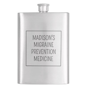 Custom Name / Text Migraine Prevention Hip Flask