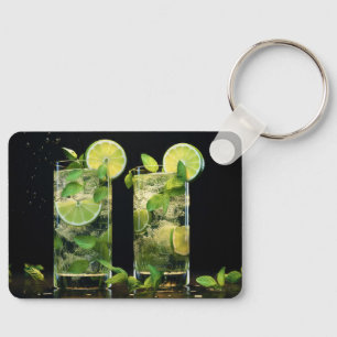 Custom Name & Text Mojito Cocktails Key Ring