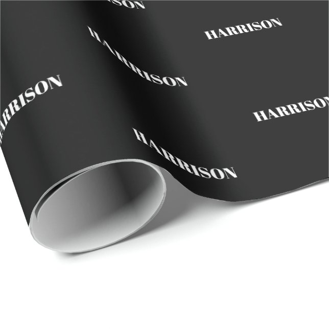 Custom Name Text monogram pattern Birthday Gift Wrapping Paper (Roll Corner)
