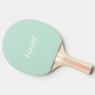 Custom name text monogram seafoam mint green ping pong paddle