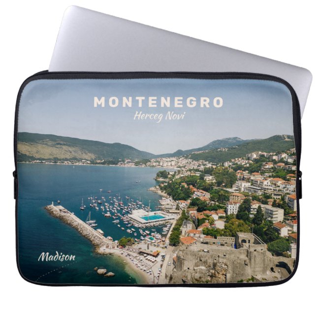 Custom Name & Text Montenegro Laptop Sleeve (Front)