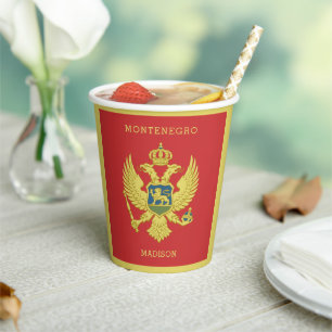 Custom Name & Text Montenegro Paper Cups