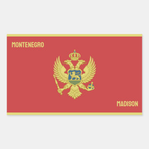 Custom Name & Text Montenegro Rectangular Sticker