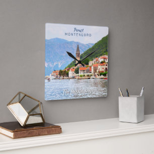 Custom Name & Text Montenegro Square Wall Clock