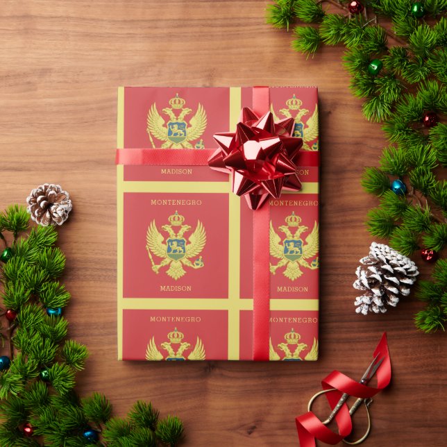 Custom Name & Text Montenegro Wrapping Paper (Holiday Gift)