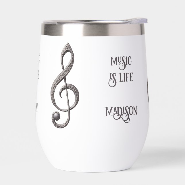 Custom Name / Text Musical Clef Note (Left)