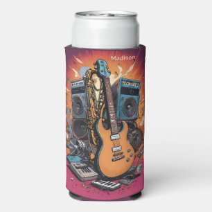 Custom Name & Text Musical Instruments Seltzer Can Cooler