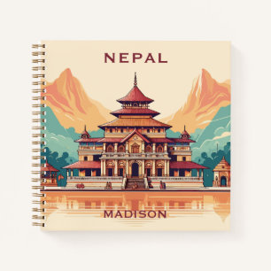 Custom Name & Text Nepal Notebook