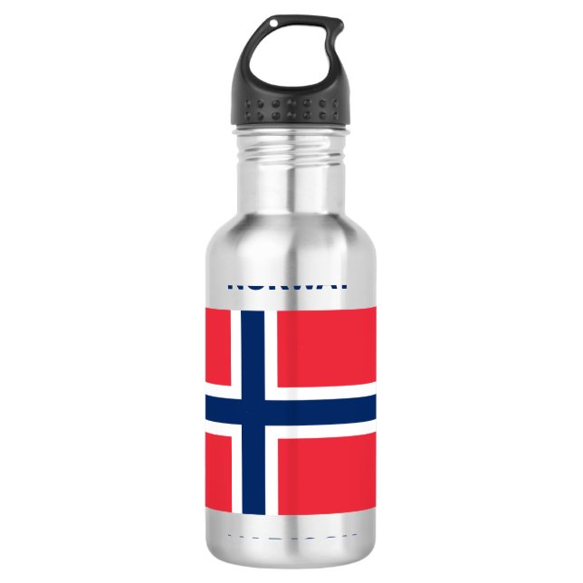Custom Name & Text Norwegian Flag 710 Ml Water Bottle (Front)
