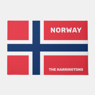 Custom Name & Text Norwegian Flag Doormat