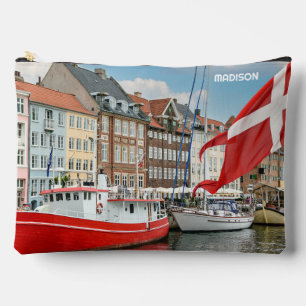 Custom Name & Text Nyhavn Copenhagen Denmark Accessory Pouch