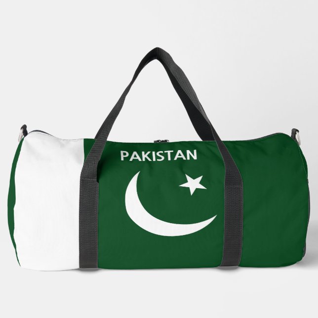 Custom Name & Text Pakistan Duffle Bag (Front)