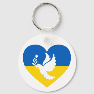 Custom Name & Text Peace to Ukraine Key Ring