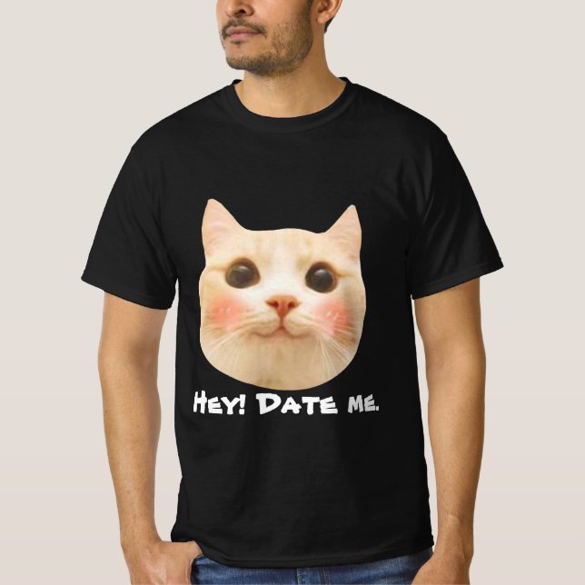 Custom Name Text Personalised Innocent Cat T-Shirt (Front)