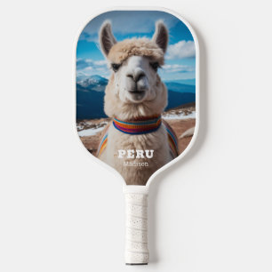 Custom Name & Text Peru Llama Pickleball Paddle