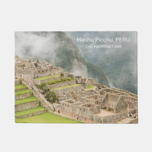 Custom Name & Text Peru Machu Picchu Doormat (Front)