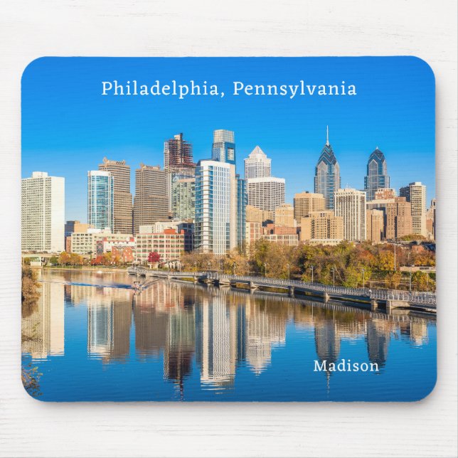 Custom Name & Text Philadelphia Pennsylvania Mouse Mat (Front)