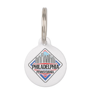 Custom Name & Text Philadelphia Pennsylvania Pet Tag