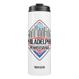 Custom Name / Text Philadelphia Pennsylvania Thermal Tumbler