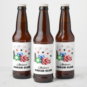 Custom Name & Text Poker / Casino Beer Bottle Label