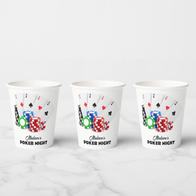 Custom Name & Text Poker / Casino Paper Cups (Multi)