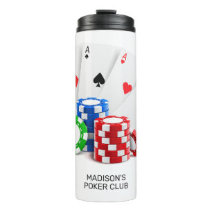 Custom Name & Text Poker / Casino Thermal Tumbler