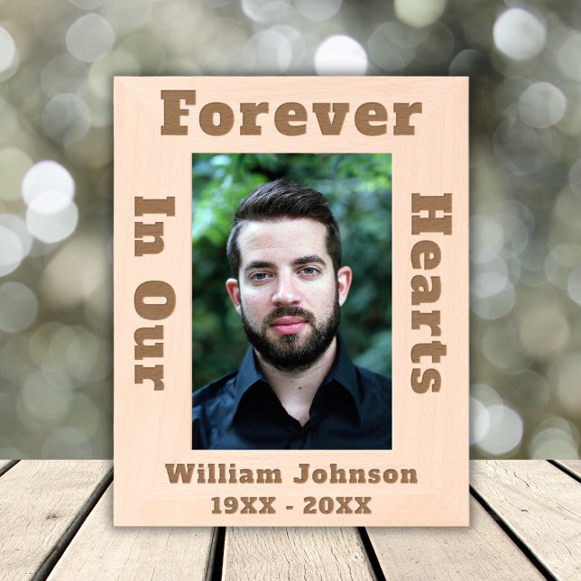 Custom Name Text Remembrance Forever In Our Hearts Etched Frames (Creator Uploaded)