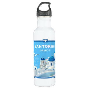 Custom Name & Text Santorini Greece 710 Ml Water Bottle