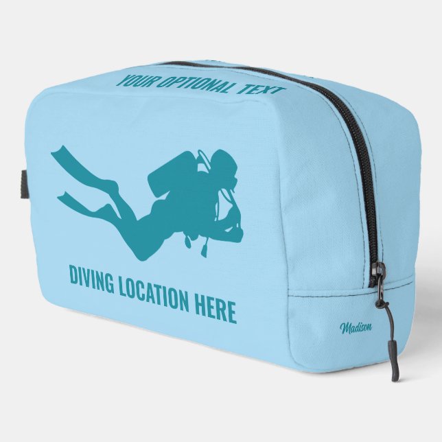 Custom Name & Text Scuba Diving Dopp Kit (Right Corner)