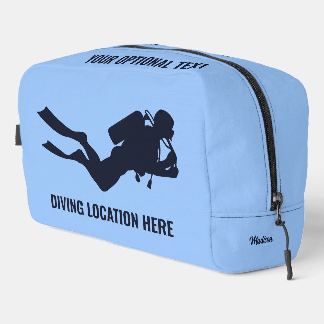 Custom Name & Text Scuba Diving Dopp Kit (Right Corner)